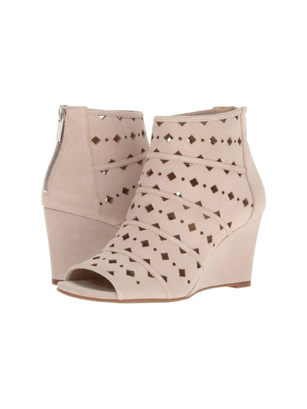 Michael Kors Uma Suede Wedge Sandals Laser Cut Open Toe Size 7.5